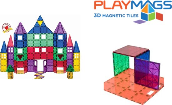 Playmags carrelages Magnétiques 3D - Nieuwe Pack Combo de 80 Pièces (30  Pièces + 50