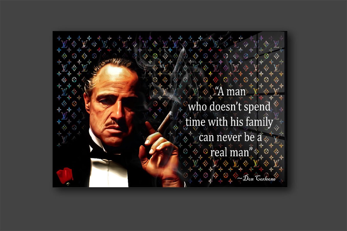 blackarts The Godfather schilderij op plexiglas 120x80cm ZWART