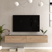Tv-meubel Lapinlahti 180x31,5x29,5cm zwart en eiken
