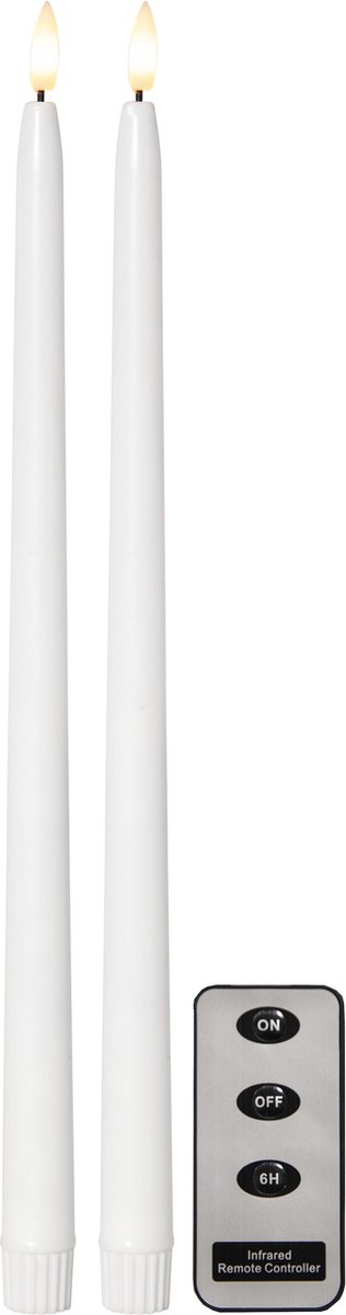 Star Trading LED Kaars Flame Slim Set van 2 gemaakt van was Zwart