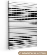 Canvas schilderij - Architectuur - Abstract - Zwart - Wit - Canvasdoek - 20x30 cm - Foto op canvas - Schilderij abstract