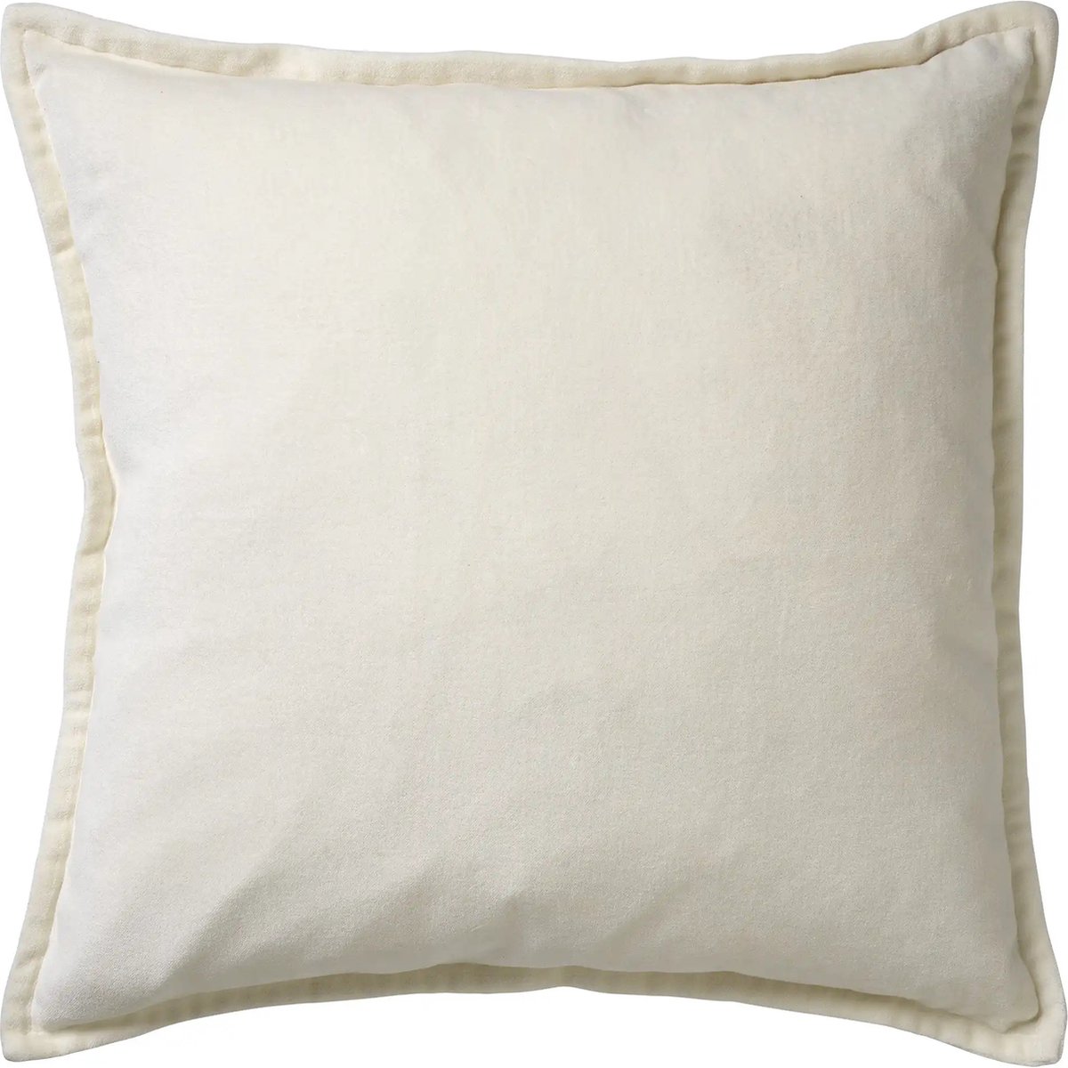 Dutch Decor CAITH - Sierkussen 50x50 cm - 100% katoen velvet - Snow White - wit - Inclusief binnenkussen - Luxe kussens voor woonkamer & bank