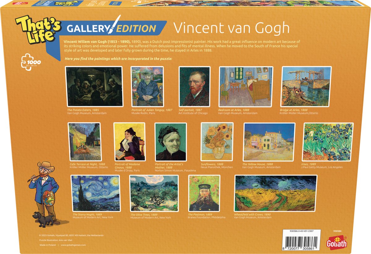 Goliath That's Life Gallery Edition: Vincent Van Gogh '23 - 1000 Puzzelstukjes - Legpuzzel (68x48cm) — afbeelding 4
