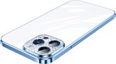 Sulada CrystalCover met Val- en Lensbescherming en kristallen voor iPhone 14 Pro blauw