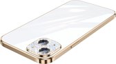 Sulada CrystalCover met Val- en Lensbescherming en kristallen voor iPhone 14 goud