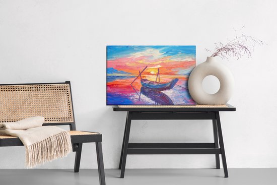 Peinture Roi - Toile Peinture Bateaux de pêche en mer - 70 x 50 cm