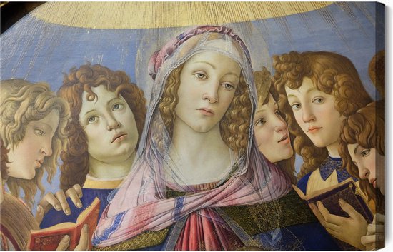 Schilderijkoning - Canvas Schilderij Sandro Botticelli "Madonna Van De Pomergate" Reproductie - 120 x 80 cm