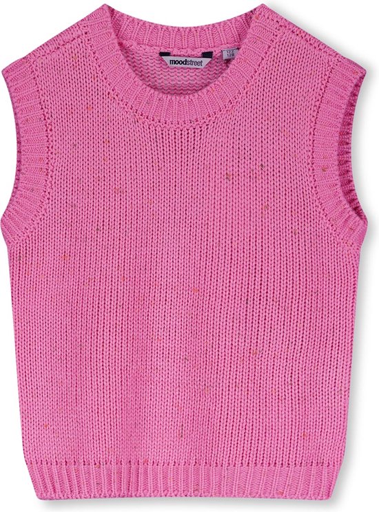 Moodstreet Knitted Spencer Truien & Vesten Meisjes - Sweater - Hoodie - Vest- Roze - Maat 122/128