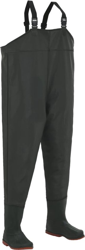 vidaXL Waadpak met laarzen en riem maat 38 zwart, waadbroek, waad broek, vis waadpak, vissersbroek, vissers broek, waad pak, waadpak met laarzen
