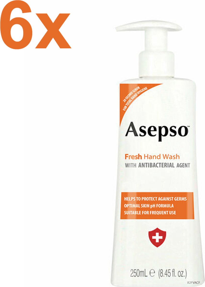 Asepso - Fresh - Antibacteriële Handzeep/Zeeppomp - 6x 250ml - Voordeelverpakking