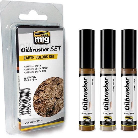 Set De Peintures MIG AMMO 7500 Chair Tons Oilbrusher - Inclus Tons Sunny, Clair & Basique - Neuf