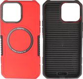 Coque MagSafe pour iPhone 14 Pro Max - Coque arrière antichoc - Rouge