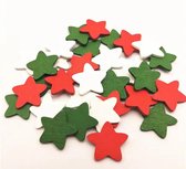 Akyol - kerstversiering - kerstster - rood/groen/ witte sterren - versiering - sterren - 50 stuks - feestdagen - decoratie - kerstversiering - kerst decoratie - tafel decoratie kerst - kerst