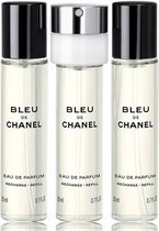 Chanel Bleu de Chanel Twist and Spray Refill - 3 x 20 ml - eau de parfum - 3 navullingen