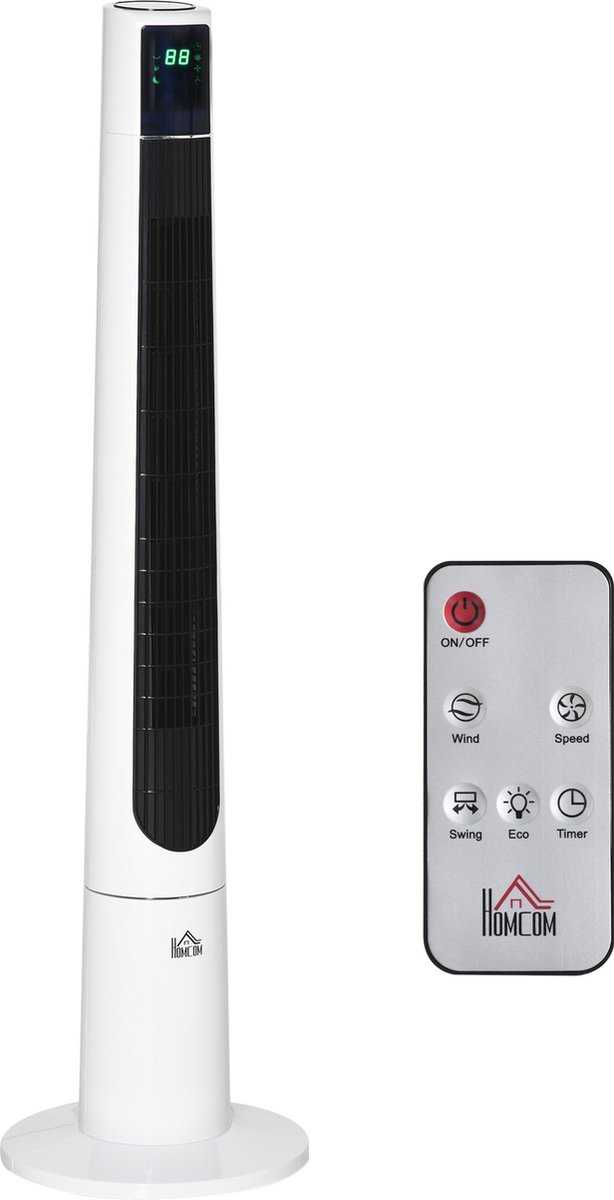 HOMCOM Ventilator mit LED-Anzeige und Fernsteuerung 824-039V90