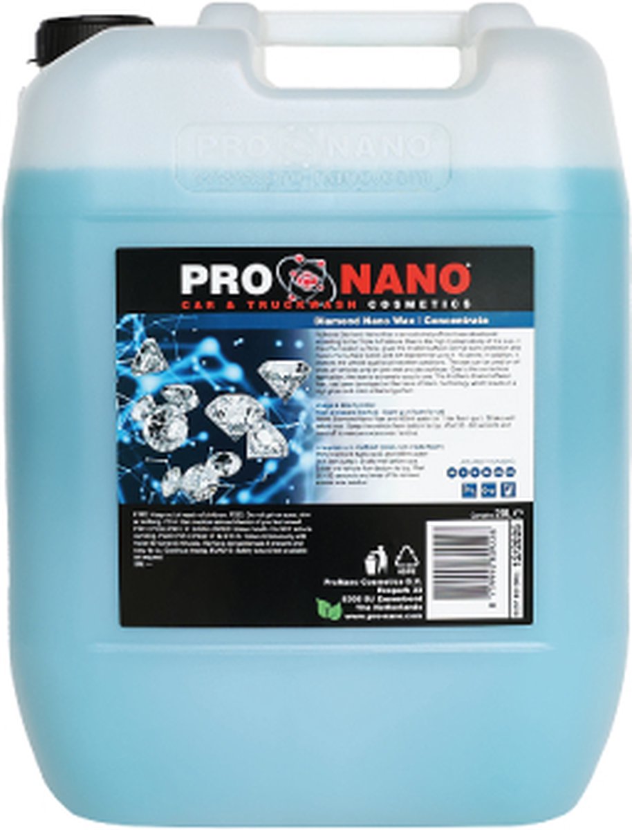 ProNano | ProNano Diamond Nano Wax 20L | Concentraat | CONTACTLOOS WASSEN! NANO TECHNOLOGIE | geeft het behandelde oppervlak optimale lakbescherming en een grote, diepe glans; het maakt een voertuig water- en vuil afstotend