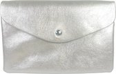Flora & Co - trendy clutch - crossbody handtas - zilver metallic