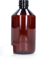 Excellent Doseer Flacon met dop - Vloeistof opslag - Bruin/Transparant - 300 ml