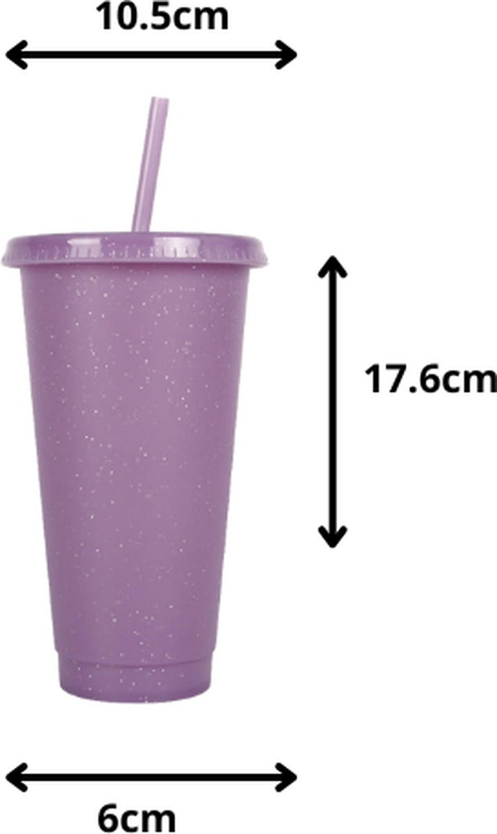 Een Beker Met Deksel En Rietje