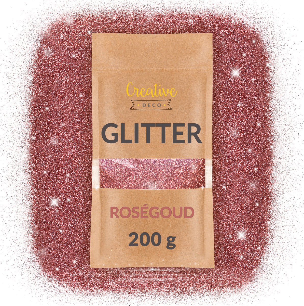 Creative Deco 200g Glitter Roze Goud | Knutselen Handwerk Schilderen Nagellak | Holografische Gouden Glitter |