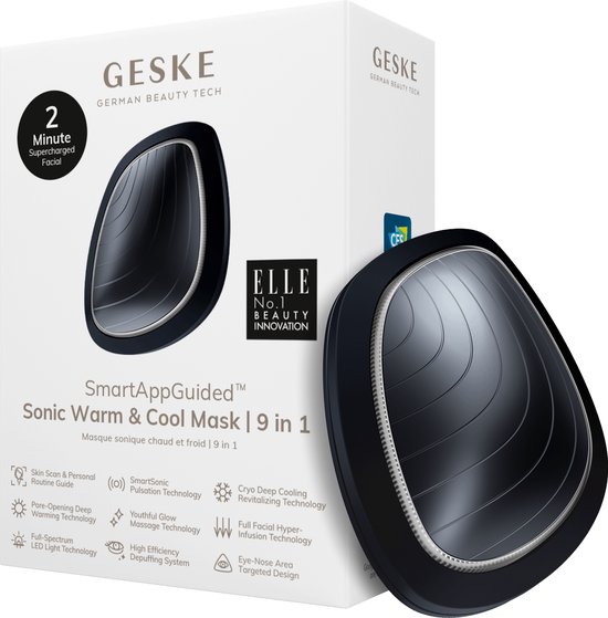 Foto: Geske smartappguided sonic warm cool mask 9 in 1 beauty led gezichtsmasker volledig led spectrum en roodlichttherapie warmte koeling verhoogde inname van gezichtsverzorging