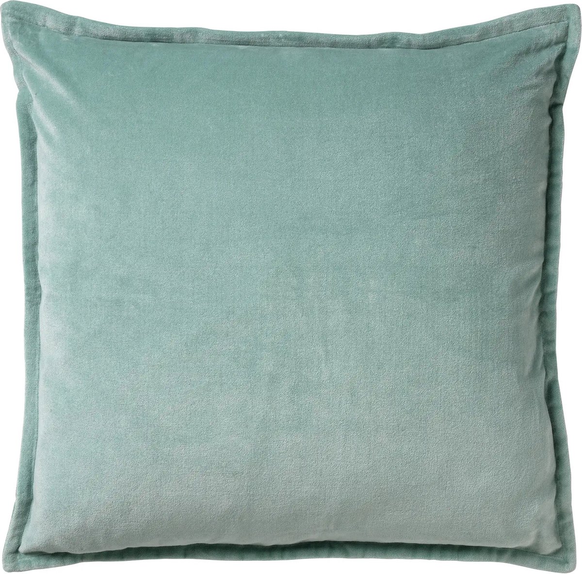 Dutch Decor CAITH - Sierkussen 50x50 cm - 100% katoen velvet - Jadeite - lichtgroen - Inclusief binnenkussen - Luxe kussens voor woonkamer & bank