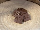 Chocolade cijfers - 40 - Mix Melk, Wit & Puur chocolade - 32 stuks - Verjaardag cadeau Jubileum - 40 jaar