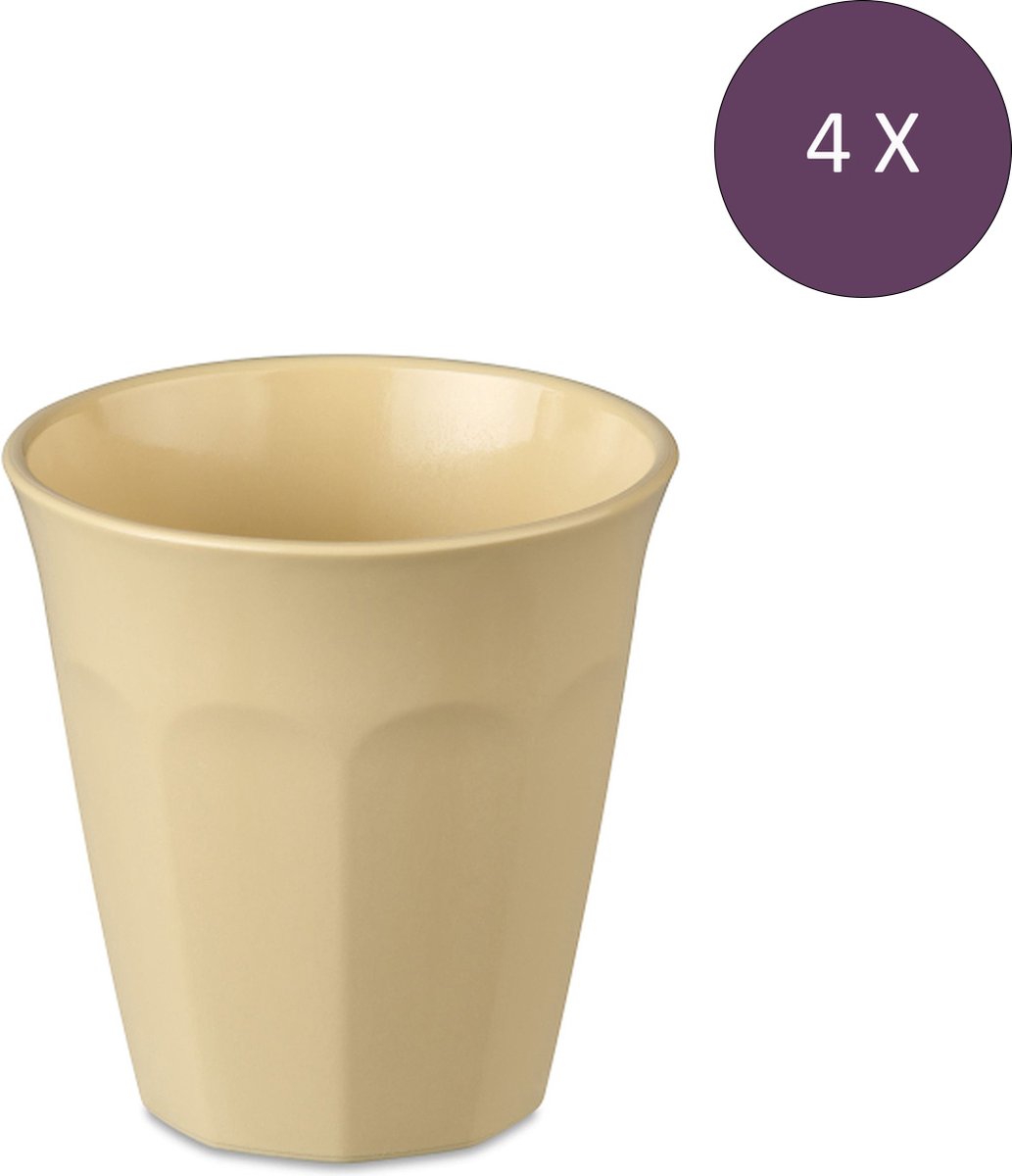 Koziol Bio-Circulair - Nora Beker 300 ml Soft Geel Set van 4 Stuks - Bio Circulair Kunststof - Geel -