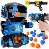 Jeu de tir robot Ilso bleu - Jeu de tir - balles flottantes - 2 pistolets - Tableau d'affichage LCD - lumière et son - Piles incluses