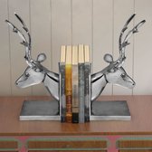 The Living Store Boekensteunset - Hertenkoppen - 15 x 11 x 34 cm - Aluminium
