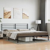 The Living Store Klassiek Metalen Bedframe - Logeerbed - Robuust - Zwart - 219 x 187 x 90 cm