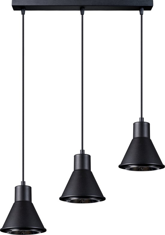 Hanglamp Taleja 3 - Hanglampen - Woonkamer Lamp - ES111 - Zwart