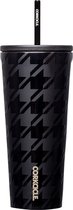 Corkcicle Cold Cup 700ml-Onyx Houndstooth-Thermosfles-Drinkbeker-met rietje-Go to drinkbeker-30oz- Spill proof