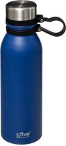 Drinkfles RVS Thermosfles Blauw, BPA-Vrij + Lekvrij | 600 ml Isoleerfles, Vacuüm, Waterfles, Sport Fitness, Fietsen, Waterbidon Sportbidon
