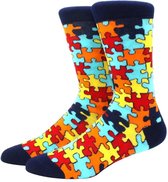 Sokken met Puzzelstukjes - Maat 40-45 - Puzzel sokken voor Dames/Heren - Grappige cadeau voor de Puzzelaar - Autisme