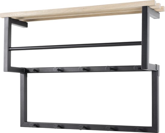 Spinder Design Rizzoli XS – Wandkapstok met 10 haken – 70x29x28 cm – Zwart
