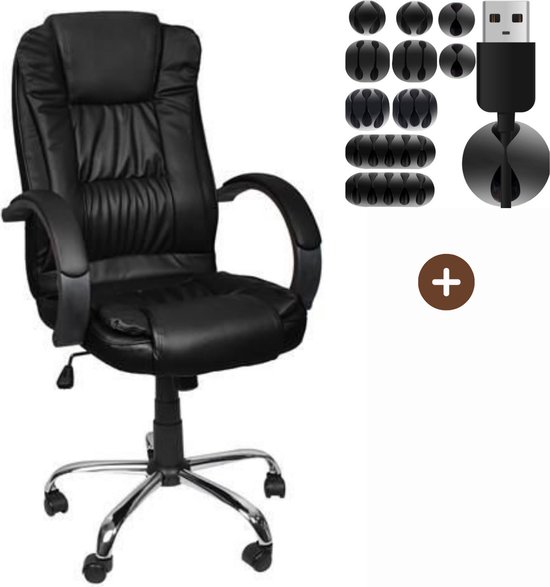 ONEIRO's Luxe Eco Ergonomische Bureaustoel LUEGO Zwart – verstelbaar – volwassen – kantoor – werk – meubels – stoelen – wonen – gaming stoel – vergaderstoel