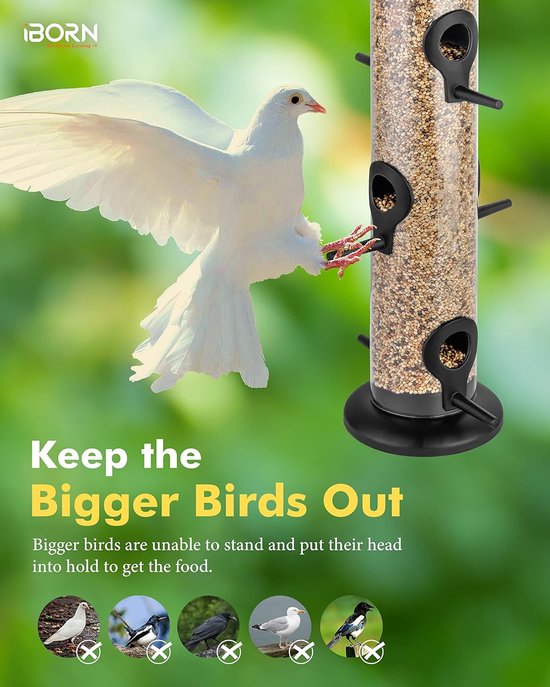 Mangeoires à oiseaux en métal Mangeoire pour oiseaux sauvages noire pour  suspension