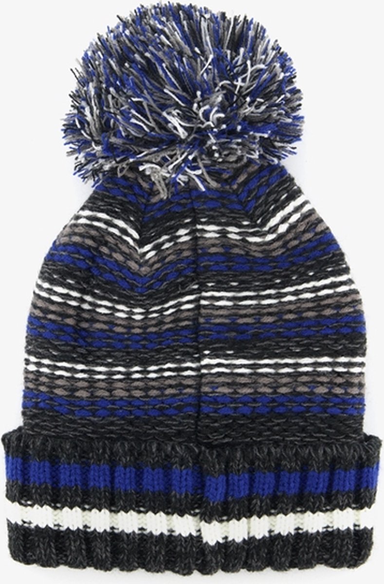 Bonnet enfant à rayure bleue marine et blanche, pompon sur le dessus 1/4 ans  : accessoires-chapeau-et-bonnet par ariellefaitalamaison