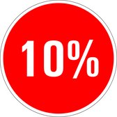 Korting sticker 10% op vel 30 mm - 18 per vel