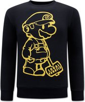 Cartoon Design Heren Sweater - Zwart