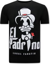 EL Padrino Print Heren T-shirt - Zwart