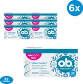 o.b. ProComfort Mini - tampons - lichte tot normale menstruatiedagen - 6 x 32 stuks