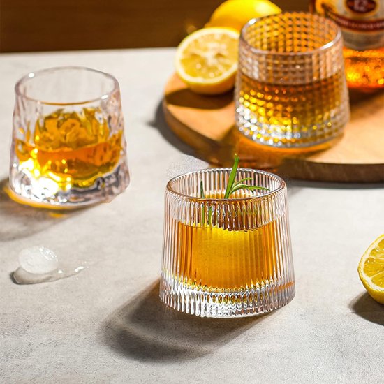 HolaJia Platte bodem Crystal Whiskey Bril - Premium 5oz