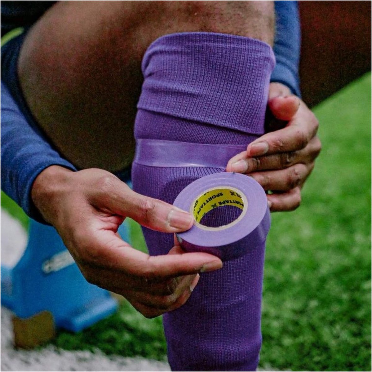 Ruban à chaussettes pour football - 19 mm x 20 m - Jaune - par pièce