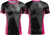 T-shirt Arawaza | dry-fit | zwart-roze (Maat: L)