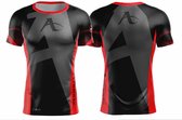 T-shirt Arawaza | dry-fit | zwart-rood (Maat: XL)