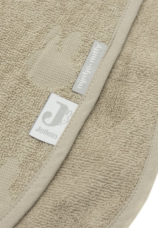 Jollein x Nijntje - Badponcho Baby Badstof - Badcape Kind met Capuchon - Miffy Jacquard - Olive Green van Jollein — afbeelding 2