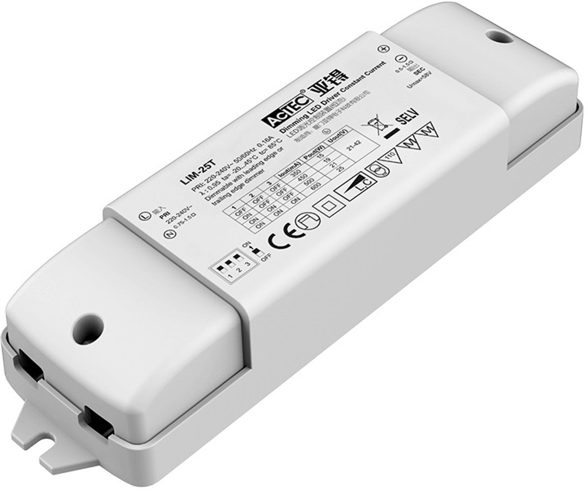 LED Constant Current Driver | 21-42 volt | 25 Watt | TRIAC Dimbaar