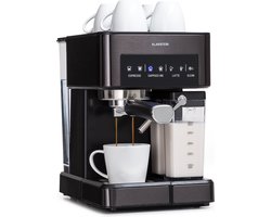 Klarstein Koffiemachine Arabica Comfort portafiltermachine 1350 watt 20 bar 1,8 liter touch control - Espressomachine - Stoompijpje LED - RVS - Coffee Machine Koffieautomaat